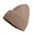 Bonnet en tricot mélange de poils de lapin confortable pour femme, chaud en hiver. - Taille unique / Kaki