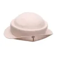 Women vintage wool felt bucket hat in beige, elegant rolled brim winter fashion hat. - M (56-58cm) / Apricot