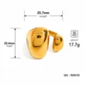 Anillo abierto irregular chapado en oro grueso, joya de dedo geométrica audaz para mujeres. - Talla 7 / Estilo abierto irregular (SRH0150)