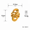 Anillo abstracto de acero de titanio dorado elegante, joyería de moda audaz y chic. - Talla 6 / Estilo liso aerodinámico (SRH0119)