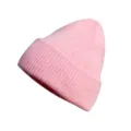 Femme hiver chaud rose bonnet en tricot doux lapin mélange epais confortable mode quotidienne - Taille unique / Rose