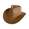 Chapeau de cowboy occidental en suède marron vintage pour hommes et femmes rétro - M (56-58cm) / Chameau