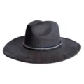 Chapeau fedora en faux daim à large bord pour femmes hommes rétro cowboy chapeau fête - M (56-58cm) / Café