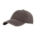 Vue détaillée de la casquette de baseball en coton lavé vintage, chapeau réglable. - M (56-58cm) / Café