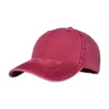 Détail de casquette de baseball en coton lavé vintage, sangle réglable, protection solaire. - M (56-58cm) / Bordeaux