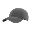 Dark grey washed cotton baseball cap detail, curved brim texture, adjustable casual hat. - M (56-58cm) / Light Gray