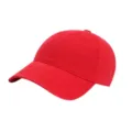 Vue détaillée de la casquette de baseball rouge en coton, avec visière et œillets respirants. - M (56-58cm) / Rouge
