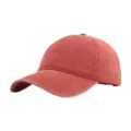 Vintage washed cotton baseball cap detail, red dad hat with curved brim and breathable eyelets. - M (56-58cm) / Brick Red