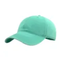 Closeup view of the mint green washed cotton baseball cap showing fine stitching and fabric texture. - M (56-58cm) / Light Green