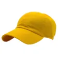 Gros plan détail d'une casquette baseball jaune en coton, texture douce, unie et propre. - M (56-58cm) / Jaune