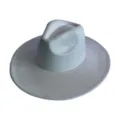 Détail chapeau fedora en suédine à large bord, style cowboy western vintage, texture douce. - M (56-58cm) / Gris Argent