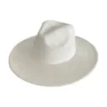 Chapeau fedora en suédine à large bord blanc pour homme et femme style vintage jazz - M (56-58cm) / Blanc Cassé