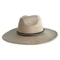 Chapeau fedora en faux daim à large bord, chapeau de cowboy occidental rétro pour femmes et hommes. - M (56-58cm) / Khaki Clair