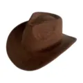 Chapeau de cowboy en daim marron rétro vintage fedora chapeau style occidental unisexe - M (56-58cm) / Marron