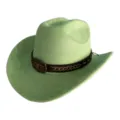 Chapeau de cowboy occidental en faux suède rétro pour homme et femme, fedora vert élégant. - M (56-58cm) / Vert Fluorescent