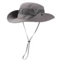 Cappello da sole grigio da esterno con corona in rete traspirante e sottogola. - Grigio / M（56-58cm）