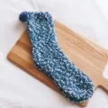 Blaue Korallenfleece Flauschsocken für Damen, kuschelige warme dicke Haussocken. - Einheitsgröße / Blau