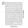 DIY waterproof alphabet sticker sheet featuring artistic font, letters, numbers and symbols. - White