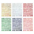 Feuille d'autocollants lettres et chiffres pailletés en gros plan pour loisirs créatifs. - Paillettes Mélangées