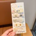 Set di fermagli per capelli per bambini carini forcine laterali dolci accessori per capelli - Set di 5 Pezzi Coniglietto Bianco