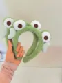 Groene pluche monster haarband schattige zachte haarhoop voor gezicht wassen make-up. - Groen
