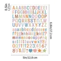 Colorful alphabet sticker sheet waterproof cute letter number stickers for DIY journaling crafts - Morandi Blue