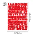 Red adhesive letter and number stickers sheet, 0.5 inch DIY waterproof vinyl labels for crafting. - Red