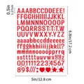 Kleurrijke artistieke lettertype Engelse letter- en cijferstickers, DIY dagboek decor. - Rood