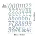 Holographic glitter number stickers self-adhesive DIY sparkly numbers for crafts labelling. - Numbers / Silver Sand