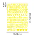 Kleurrijke gele alfabet- en cijferstickers voor dagboek en doe-het-zelf knutselen, waterdicht. - Geel