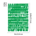 Green alphabet letter number stickers DIY name labels for home office craft decoration 1pc - Dark Green