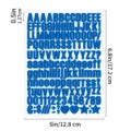 Blue adhesive letters numbers stickers set, DIY craft labels, 5x6.8 inch waterproof alphabet decals. - Dark Blue