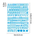 0,5 inch blauwe letter stickers waterdicht vinyl alfabet cijfers symbolen knutselen diy - Lichtblauw