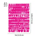 Pink adhesive alphabet letter number stickers DIY waterproof craft label sheet 5x6.8 in - Magenta