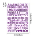 Kleurrijke artistieke letter sticker vel waterdicht dagboek decoratieve letters cijfers. - Paars