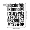 Stickers lettres en vinyle noir 1 pouce alphabet imperméable chiffres pour ordinateur tasse - Chiffres & Minuscules Noirs
