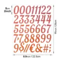 Glitter number stickers DIY self-adhesive rose gold numerals symbols sheet 2 inch size - Numbers / Pink Sand