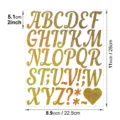 Gold glitter alphabet letter stickers shiny DIY party wedding decor sheet - Alphabet / Gold Sandstone