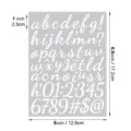 1 pouce autocollants lettres vinyle blanc imperméable DIY alphabet feuille de decals - Minuscules & Chiffres / Blanc