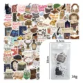 Retro reading stickers waterproof vinyl book lover journaling scrapbooking decor. - Vintage Reading (N12) / 100 Pieces/Pack