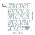 2 inch holographic glitter alphabet stickers sheet for DIY wedding party decoration - Alphabet / Silver Sand
