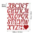 Red glitter letter stickers, 2-inch adhesive alphabet DIY craft party decoration sheet. - Alphabet / Red Jasper