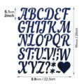 Blue glitter alphabet sticker sheet 2 inch letter decals for DIY party wedding decor crafts - Alphabet / Blue Sandstone