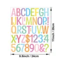 Pegatinas de vinilo con letras y numeros del alfabeto coloridas para escuela 24x28cm - Multicolor