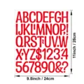 Pegatinas de letras y números de vinilo rojo de 2 pulgadas para manualidades y carteles DIY. - Rojo