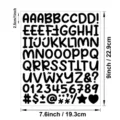 1 Zoll Cartoon Buchstaben Zahlen Aufkleber DIY Tagebuch Grußkarte Schwarze Sticker - Schwarz