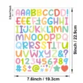 Conjunto de pegatinas de letras de dibujos animados coloridas alfabeto números símbolos - Multicolor