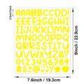Pegatinas de letras de dibujos animados de 1 pulgada, números de alfabeto mayúsculas. - Amarillo
