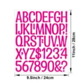 Pegatinas de vinilo rosa de 2 pulgadas con letras y números fuente artística para póster de bric - Magenta