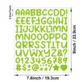 Hoja de pegatinas de letras de dibujos animados verdes, pegatinas de mayúsculas DIY. - Verde claro